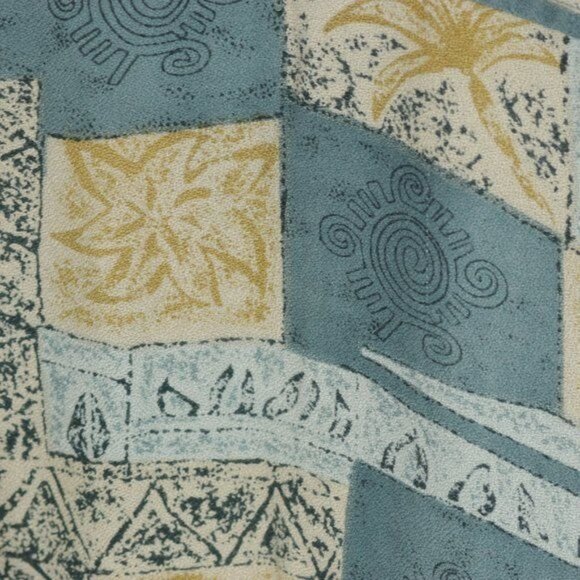 Exofficio Travel Men's Medium Blue Cream Rayon Short Sleeve Button Up  Shirt - Picture 5 of 9